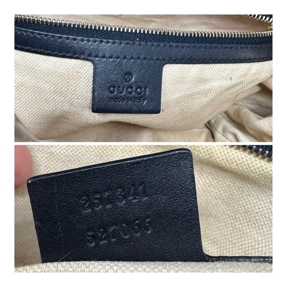 Gucci Vintage Blue & Gold Canvas & Leather Satchel . NO CROSSBODY STRAP. - Picture 10 of 13